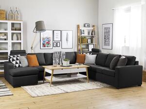 Kutna garnitura Scandinavian Choice Remavio 125, Antracit, 80x344x285cm, Noge: Drvo