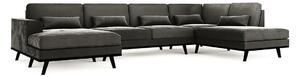 Kutna garnitura Floromo 101, Siva, 85x350x202cm, Bor