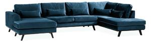 Kutna garnitura Floromo 101, Plava, 85x350x202cm, Bor