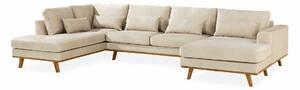 Kutna garnitura Floromo 101, Beige, 85x350x202cm, Bor