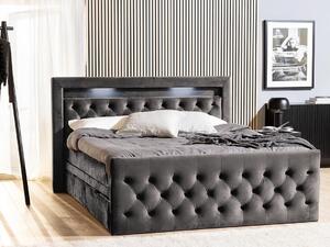 Boxspring krevet Seattle 135, Tamno sivo, 122x201cm