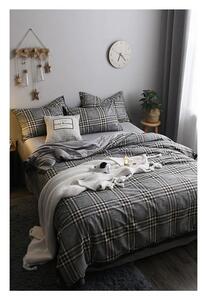 Siva pamučna posteljina za krevet za jednu osobu/s produženom plahtom 160x220 cm - Mila Home