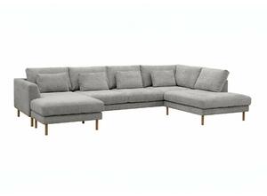 Kutna garnitura Ruvsonu 112, Hrast, Siva, 85x340x208cm