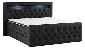 Boxspring krevet Seattle 134, Crna, 122x201cm