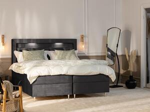 Boxspring krevet Seattle 136, Tamno sivo, 135x160cm