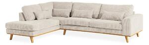 Kutna garnitura Floromo 107, Beige, 85x292x202cm, Noge: Drvo,Bor