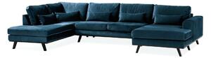 Kutna garnitura Floromo 101, Plava, 85x350x202cm, Bor