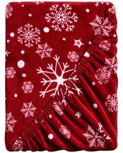 Plahta od mikroplyša SNOWFALL 90x200 cm crvena