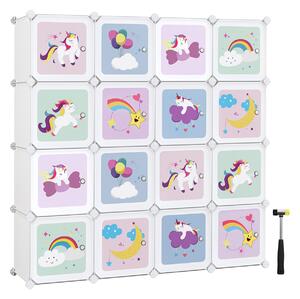 Dječji modularni ormar UNICORN 123x123 cm, bijela