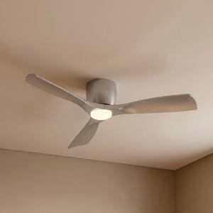 Lucande Moneno pametni LED stropni ventilator, srebrni, DC, Tuya, prigušiva, Metalik, Dnevni boravak/blagovaonica, Metal