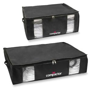 Set od 2 crne kutije za pohranu s vakuumskim poklopcem Compactor XXL i Large