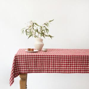 Laneni stolnjak 140x140 cm Red Gingham – Linen Tales