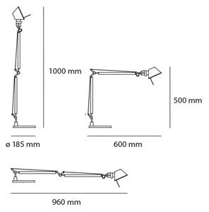 TOLOMEO MIDI LED STOLNA LAMPA S POSTOLJEM KOMPLET 3000K ALUMINIJ A015100+A003900 AR015100+AR003900