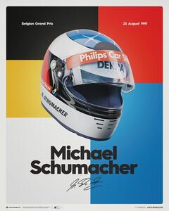 Umjetnički tisak Michael Schumacher - Helmet - 1991, Automobilist