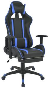 VidaXL Podesiva igraća uredska stolica s osloncem za noge plava