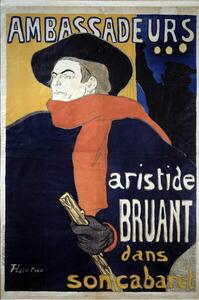 Toulouse-Lautrec, Henri de - Reprodukcija umjetnosti Poster for Aristide Bruant, (26.7 x 40 cm)