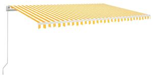 VidaXL Automatska tenda sa senzorom LED 500x350 cm žuto-bijela