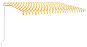 VidaXL Tenda na ručno uvlačenje 450 x 350 cm žuto-bijela