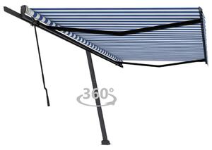 VidaXL Samostojeća tenda na ručno uvlačenje 500 x 350 cm plavo-bijela