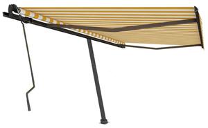 VidaXL Samostojeća tenda na ručno uvlačenje 450 x 350 cm žuto-bijela