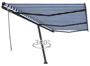 VidaXL Samostojeća tenda na ručno uvlačenje 600 x 350 cm plavo-bijela