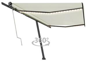 VidaXL Automatska tenda sa senzorom za vjetar LED 500x350 cm krem