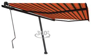 VidaXL Samostojeća tenda na ručno uvlačenje 450x350cm narančasto-smeđa