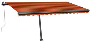 VidaXL Automatska tenda sa senzorom LED 450x350 cm narančasto-smeđa
