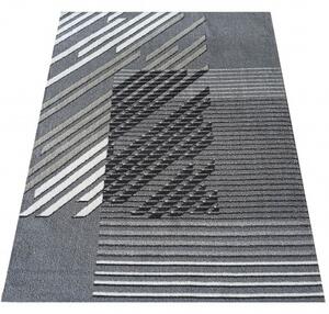 Dizajn tepih sive boje sa prugama Širina: 200 cm | Duljina: 290 cm
