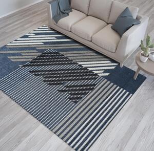 Dizajn tepih plave boje sa prugama Širina: 60 cm | Duljina: 100 cm