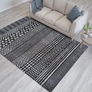 Sivi dizajnerski tepih sa suptilnim uzorcima Širina: 120 cm | Duljina: 170 cm
