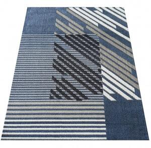 Dizajn tepih plave boje sa prugama Širina: 80 cm | Duljina: 150 cm