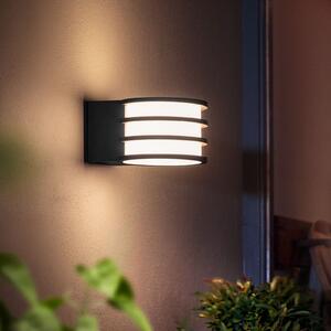 Philips Hue White Lucca vanjska zidna svjetiljka s mogućnošću upravljanja, prigušiva, Crno, Metal