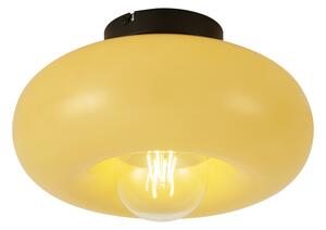 Retro Ceiling Lamp Black with Yellow Glass 30cm - Glaze