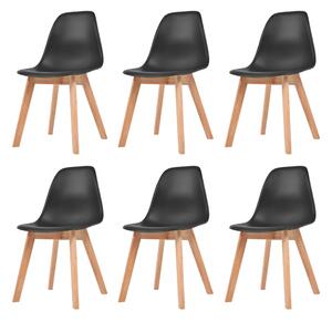 VidaXL Blagovaonske stolice 6 kom crne plastične