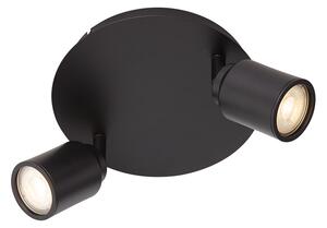 Moderno kupaonsko reflektorsko svjetlo crno 2-svjetla IP44 - Ducha