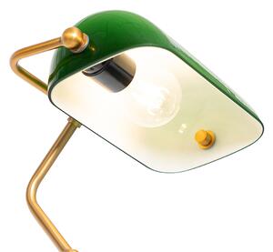 Klasična notarska podna lampa bronca sa zelenim staklom - Bankar