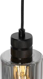 Moderna viseća lampa crna s dimnim staklom 4 svjetla - Stavelot