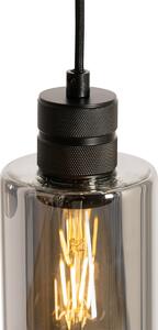Moderna viseća lampa crna s dimnim staklom 3 svjetla - Stavelot