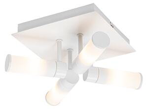 Moderna stropna svjetiljka za kupaonicu bijela 4 svjetla IP44 - Kada