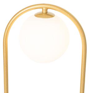 Art Deco podna lampa zlatna s bijelim staklom - Isabella