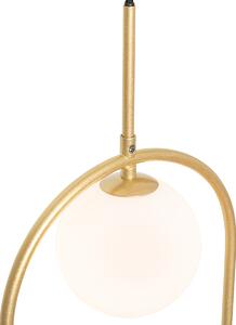 Art deco viseća lampa zlatna s bijelim staklom - Isabella