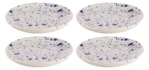 Bijelo-plavi desertni tanjuri u setu 4 kom od kamenine ø 18 cm Carnival – Ladelle