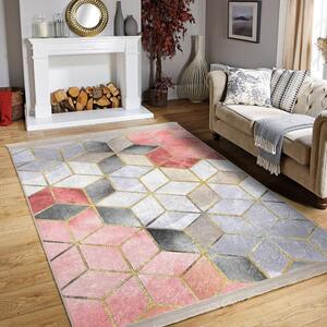 Ružičasto-sivi perivi tepih staza 80x200 cm – Mila Home
