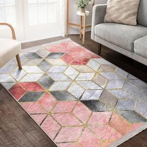 Ružičasto-sivi perivi tepih staza 80x200 cm – Mila Home