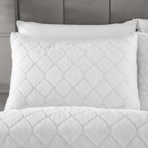 Bijela posteljina za krevet za jednu osobu od mikropliša 135x200 cm Cosy Diamond – Catherine Lansfield