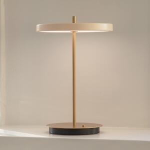 UMAGE LED stolna lampa na baterije Asteria Move biserno bijela/mesing 31cm, prigušiva, Zlato / mjed, Dnevni boravak/blagovaonica, Metal