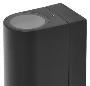 PRIOS Prios vanjska zidna svjetiljka Tetje, crna, okrugla, senzor, prigušiva, Crno, Metal