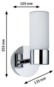 Paulmann Eleon zidna svjetiljka IP44 krom/opal 1 žarulja, prigušiva, Metalik, kupaonica, Metal