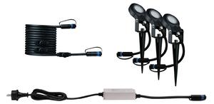 Paulmann Plug & Shine Sting Spot 2200K 3x osnovni set, prigušiva, Crno, Metal